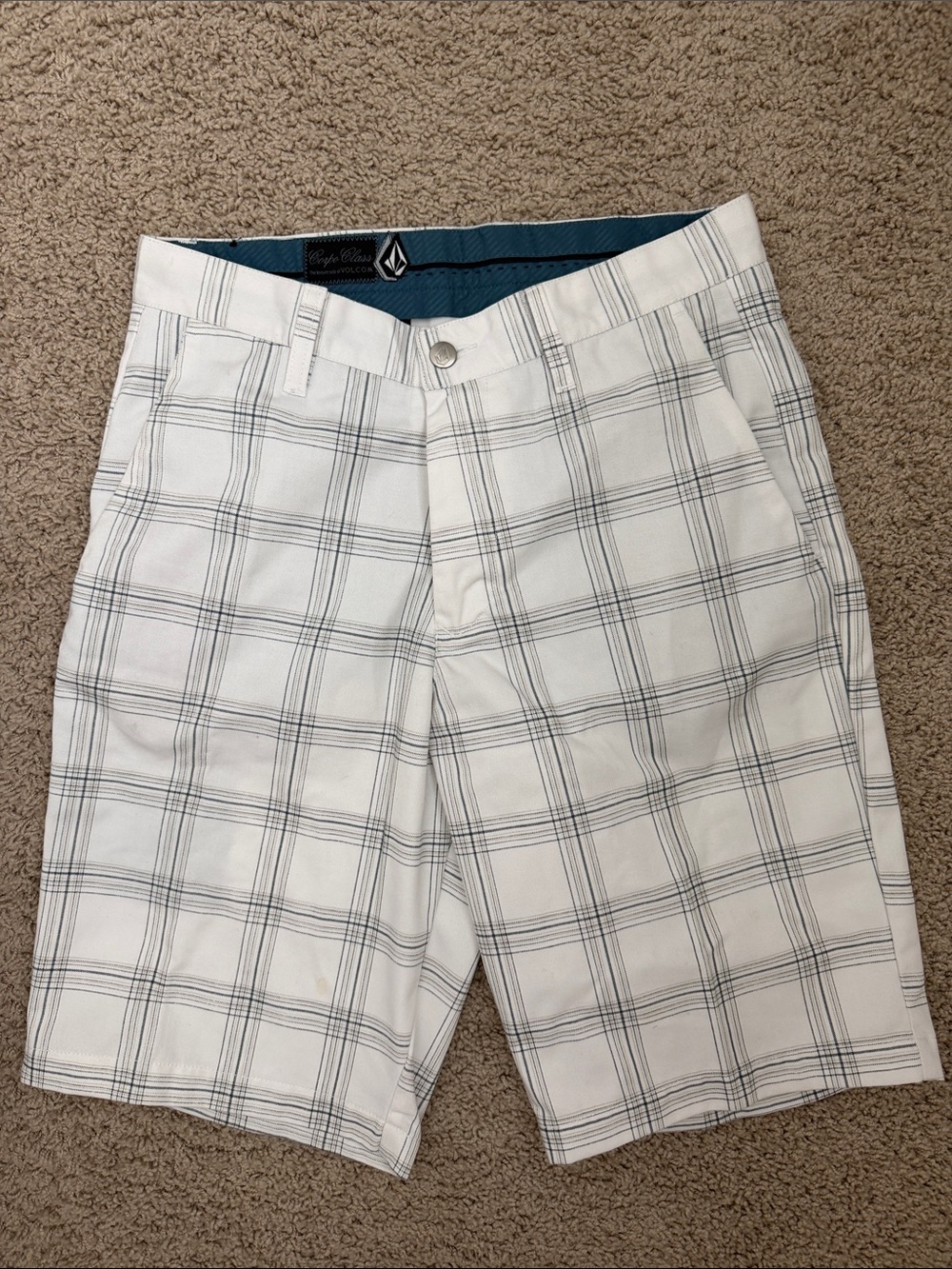 Volcom Men’s White Plaid PerformanceShorts